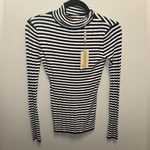 NWT Elie Tahari Striped Mockneck sweater